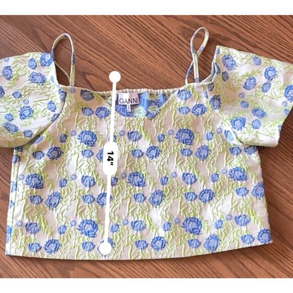Ganni Floral Jacquard Off the Shoulder size 8/10 - Picture 6 of 10